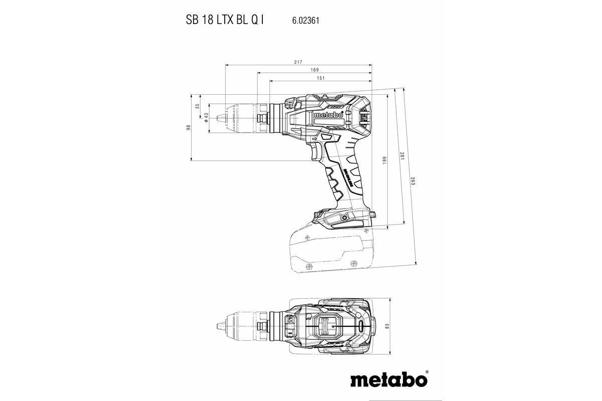 Акумуляторний ударний дриль Metabo SB 18 LTX BL Q I metaBOX 145 L (602361660)