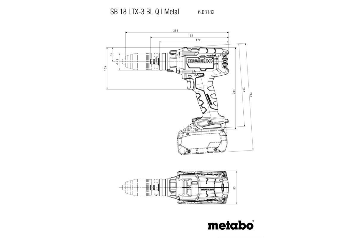 Акумуляторний ударний дриль Metabo SB 18 LTX-3 BL Q I Metal metaBOX 145 L (603182840)