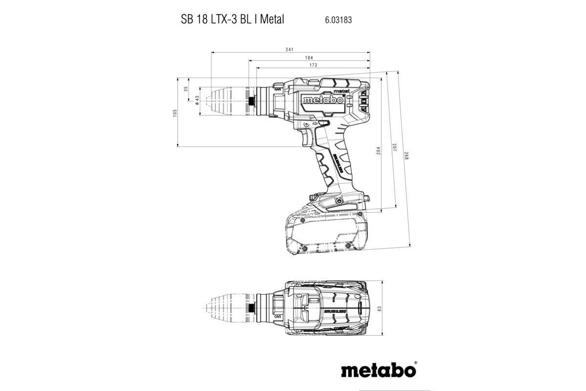 Акумуляторний ударний дриль Metabo SB 18 LTX-3 BL I Metal metaBOX 145 L (603183660)