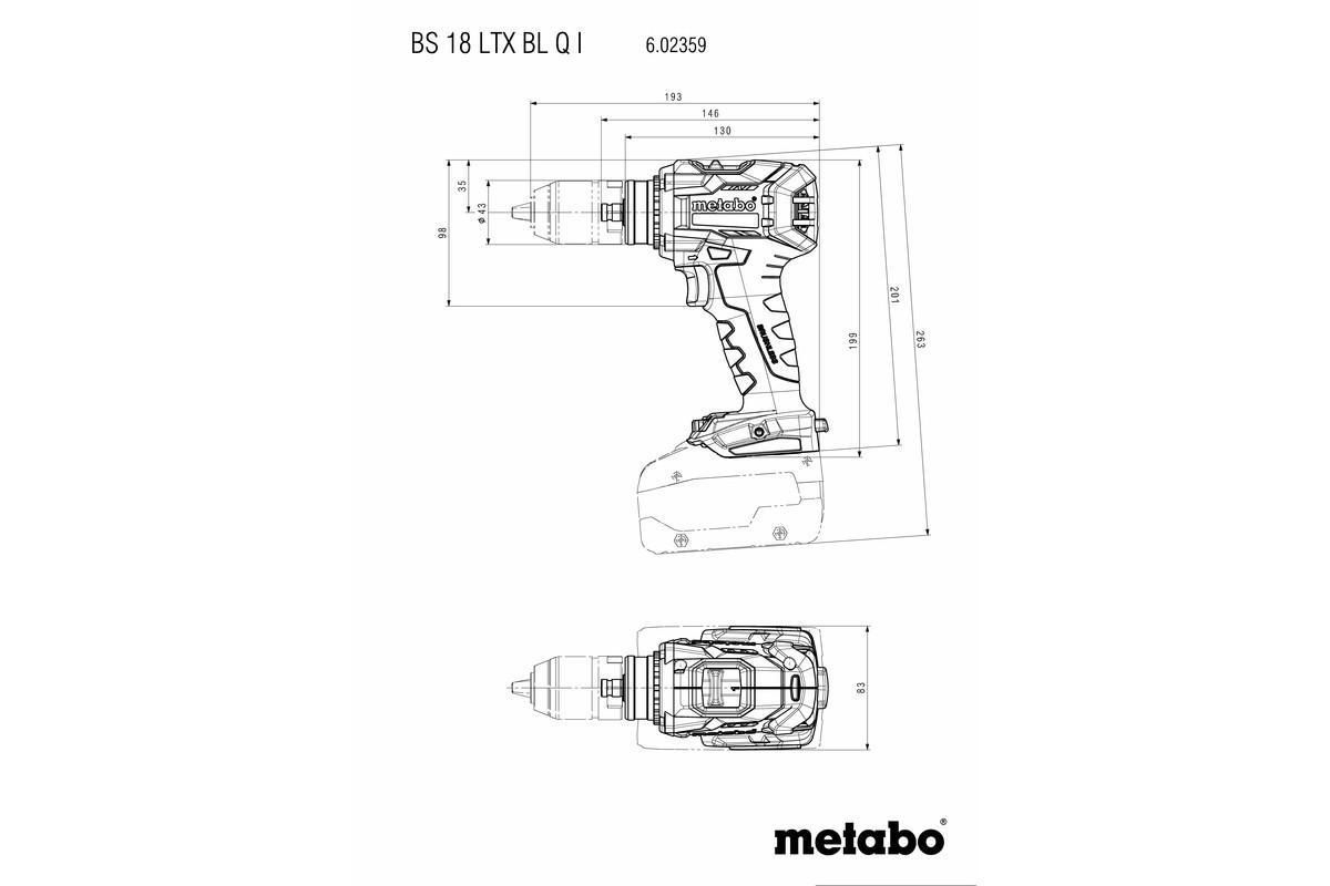 Акумуляторний дриль-шуруповерт Metabo BS 18 LTX BL Q I metaBOX 145 L (602359840)