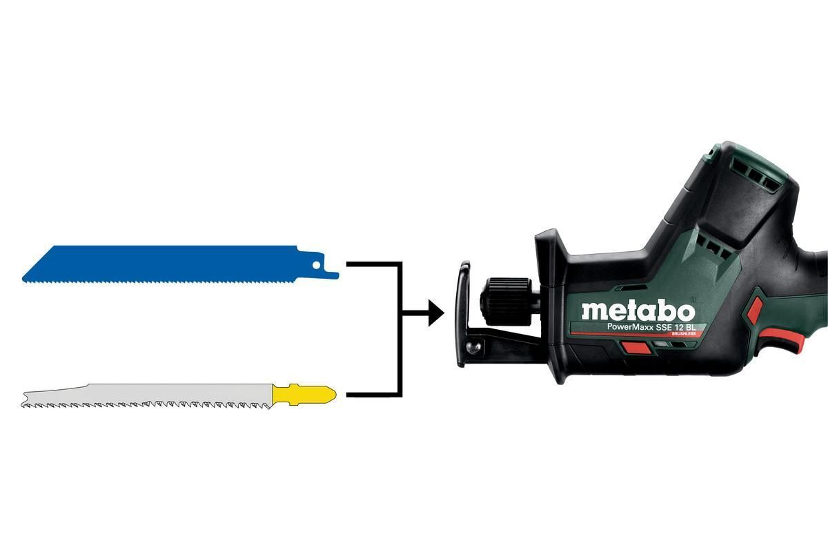 Акумуляторна шабельна пила Metabo PowerMaxx SSE 12 BL Картонна коробка (602322890)
