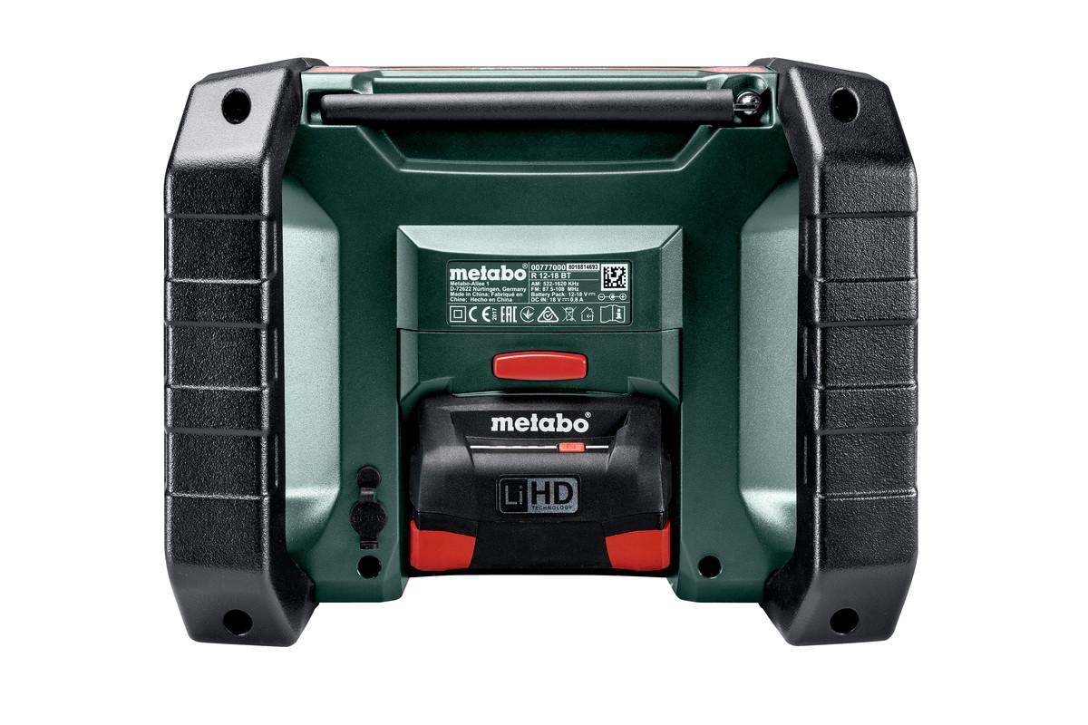 Акумуляторний радіоприймач для будівельного майданчика Metabo R 12-18 DAB+ BT Картонна коробка (600778850)