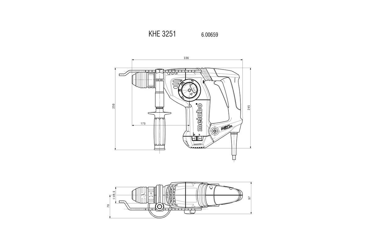 Комбінований перфоратор Metabo KHE 3251 metaBOX 165 L (600659190)