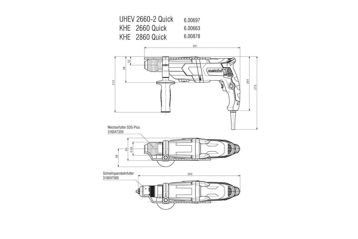 Мультиперфоратор Metabo UHE 2660-2 Quick metaBOX 145 L (600697500)