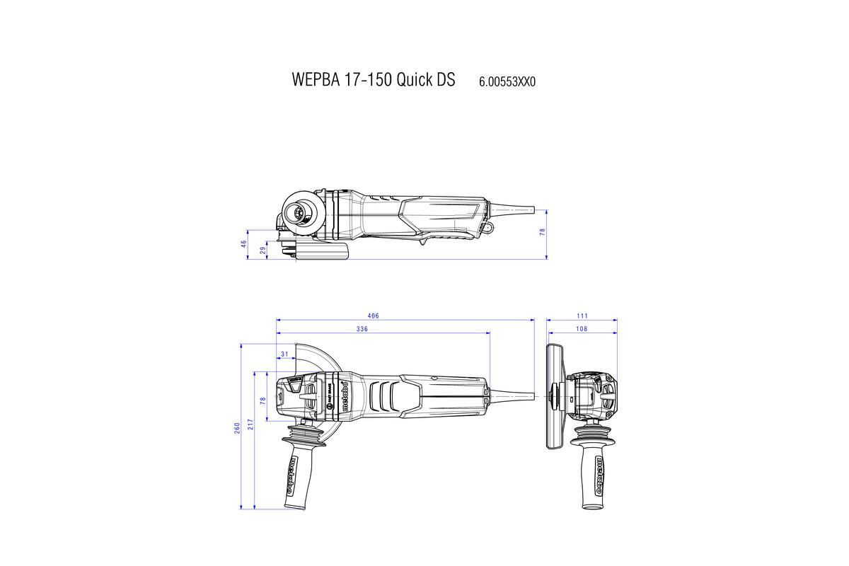 Болгарка Metabo WEPBA 19-150 Q DS M-Brush Картонна коробка (613117000)
