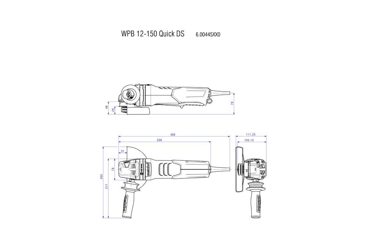 Болгарка Metabo WPB 13-150 Quick DS Картонна коробка (603645420)