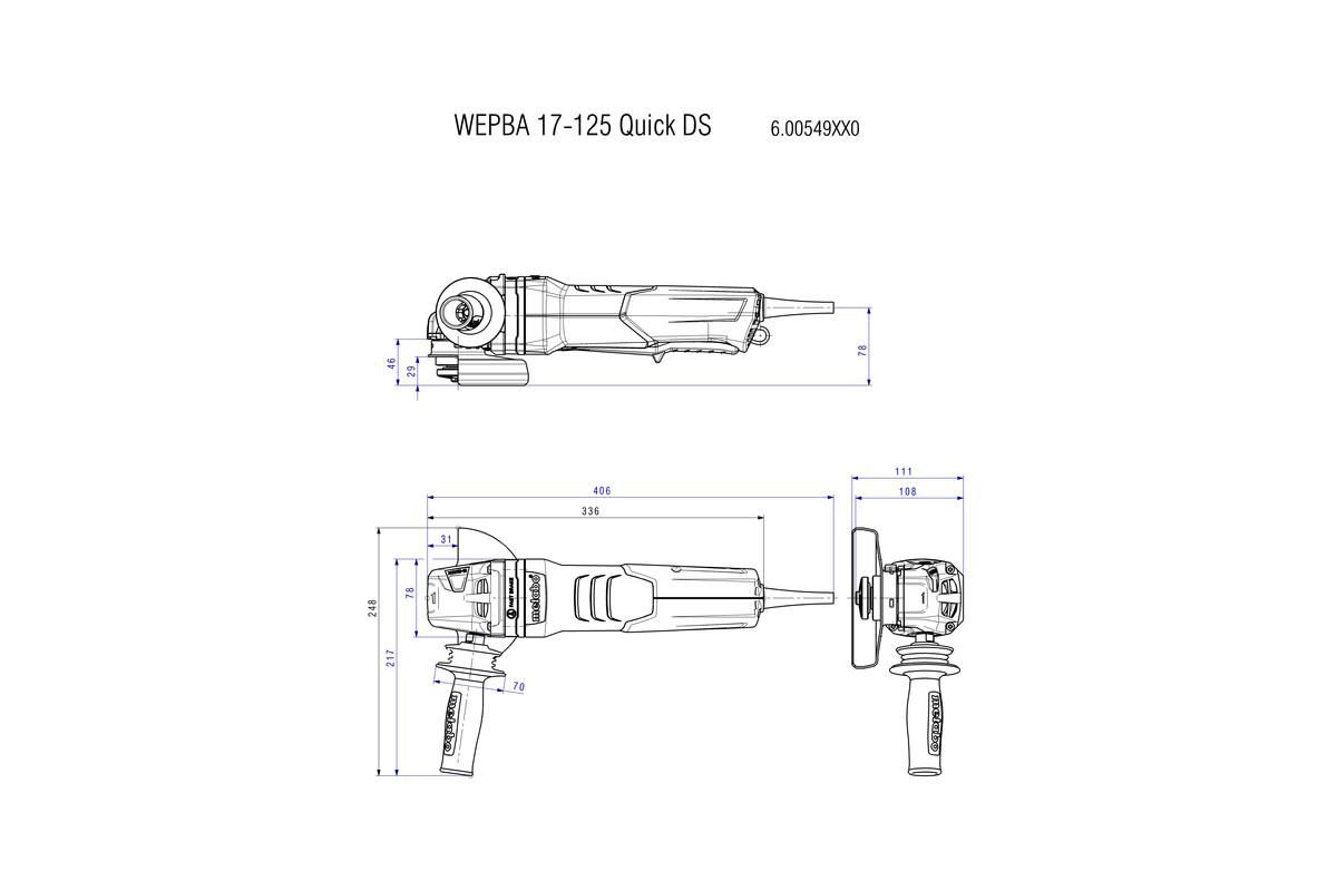 Болгарка Metabo WEPBA 19-125 Q DS M-Brush Картонна коробка (613114000)