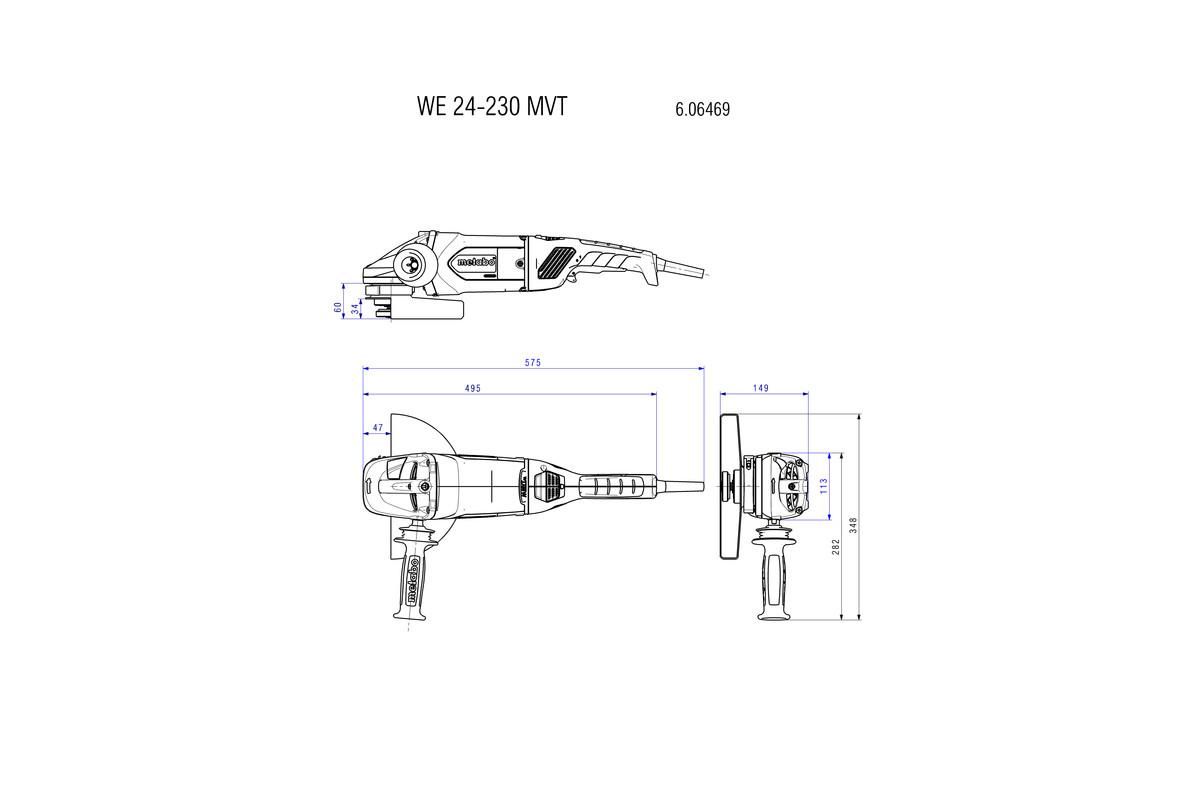 Болгарка Metabo WE 24-230 MVT Картонна коробка (606469000)