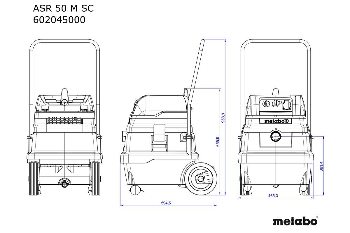 Універсальний пилосос Metabo ASR 50 M SC Картонна коробка (602045000)