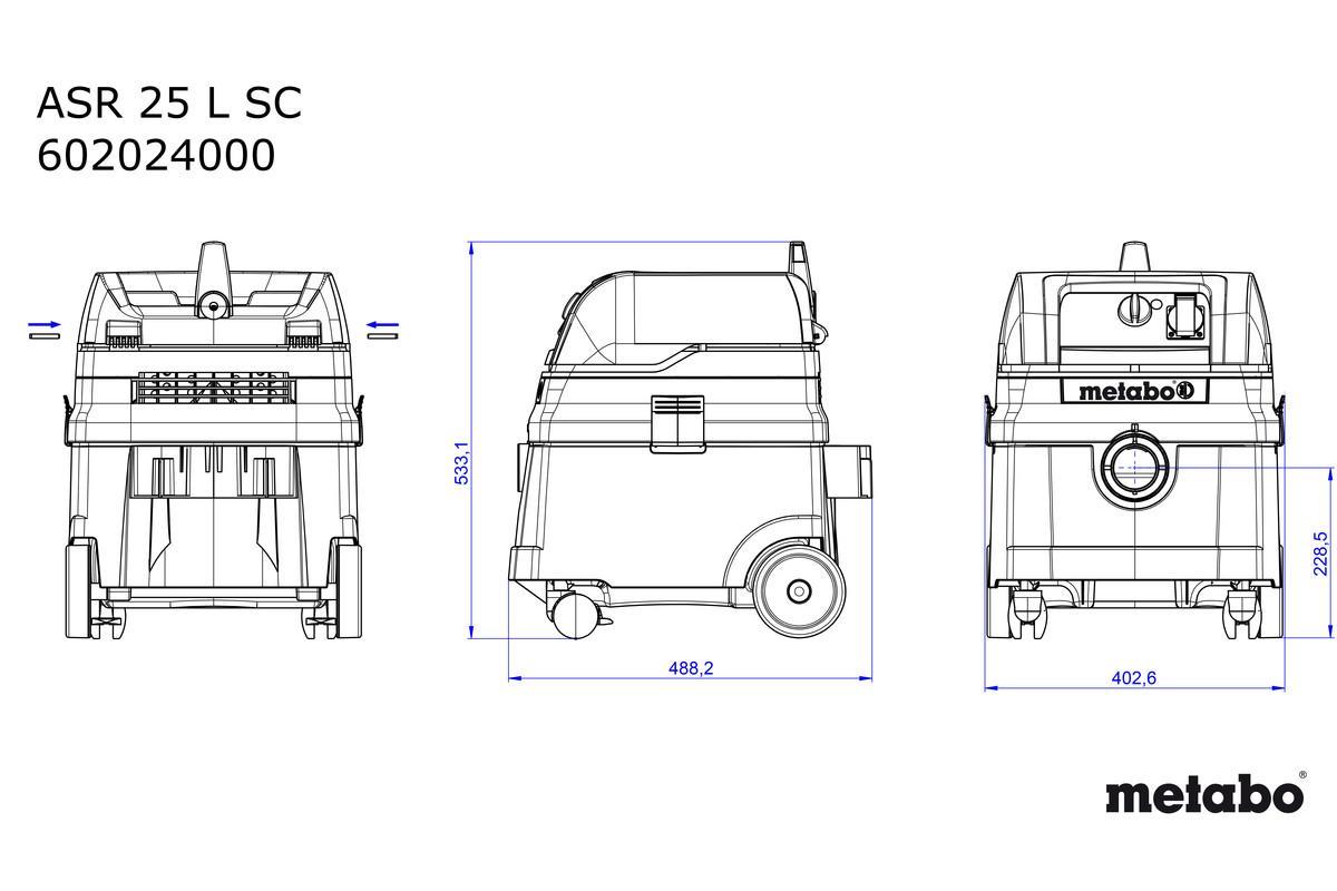 Універсальний пилосос Metabo ASR 25 L SC Картонна коробка (602024000)