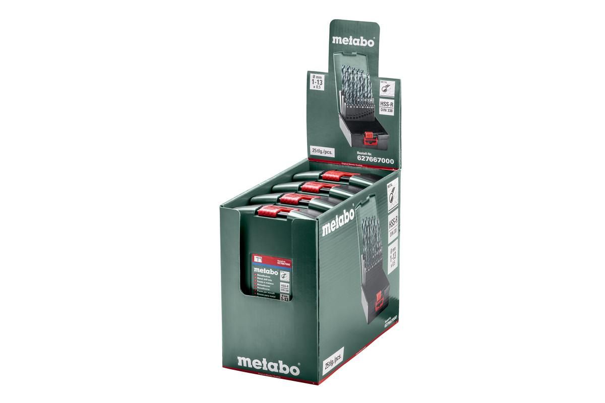 Набір свердел по металу Metabo HSS-R, SP, 25 предметів (627667000)