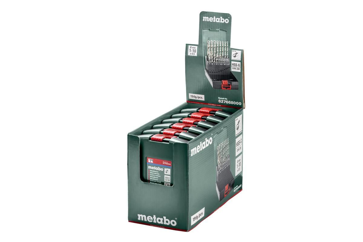Набір свердел по металу Metabo HSS-G, SP, 19 предметів (627668000)