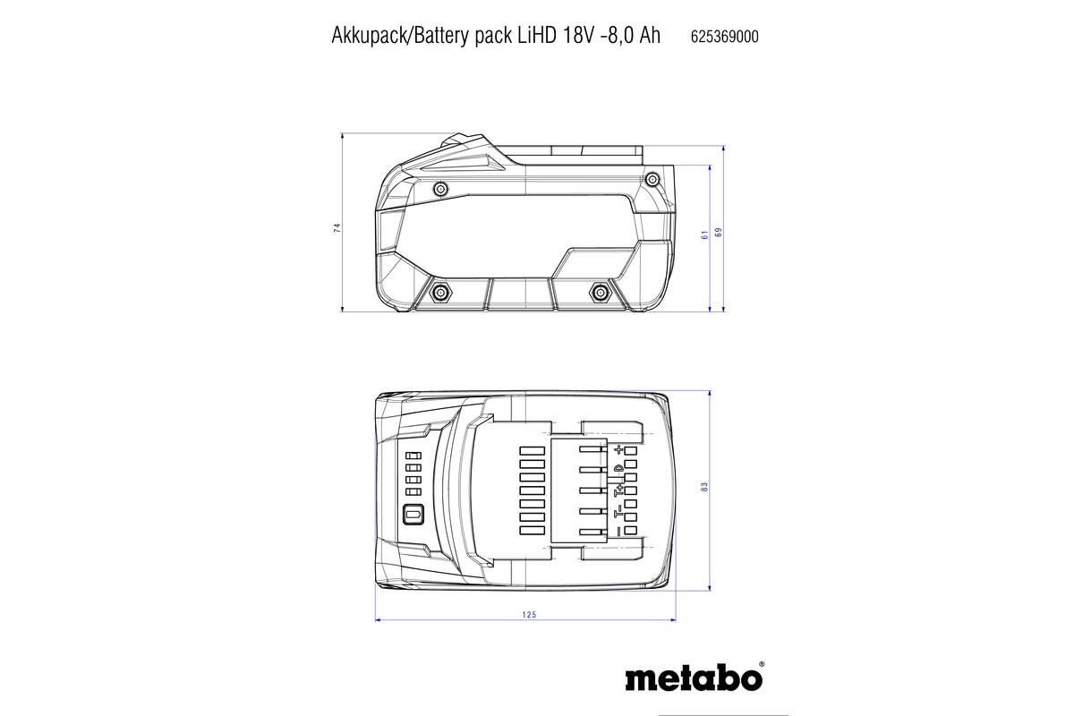 Акумуляторна батарея Metabo LiHD 18 В / 10.0 А·год (625549000)