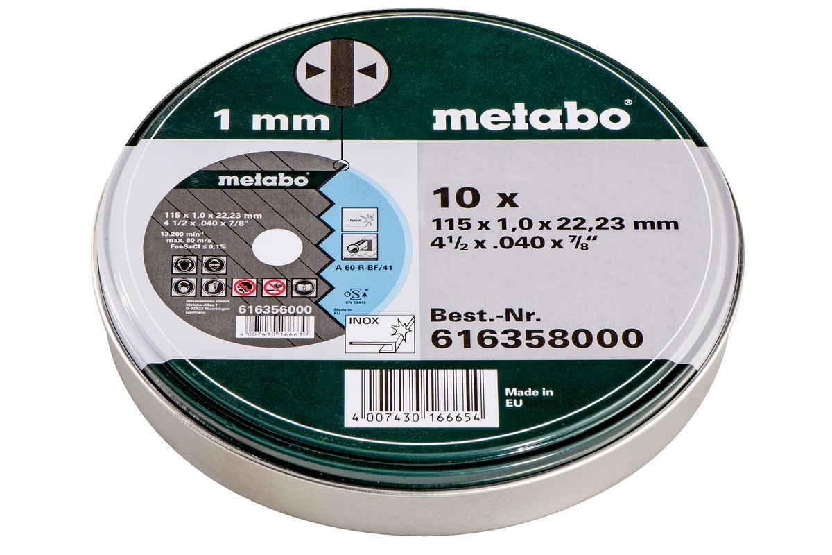 Набір відрізних дисків Metabo SP Inox TF 41, 115x1,0, 10 шт (616358000)