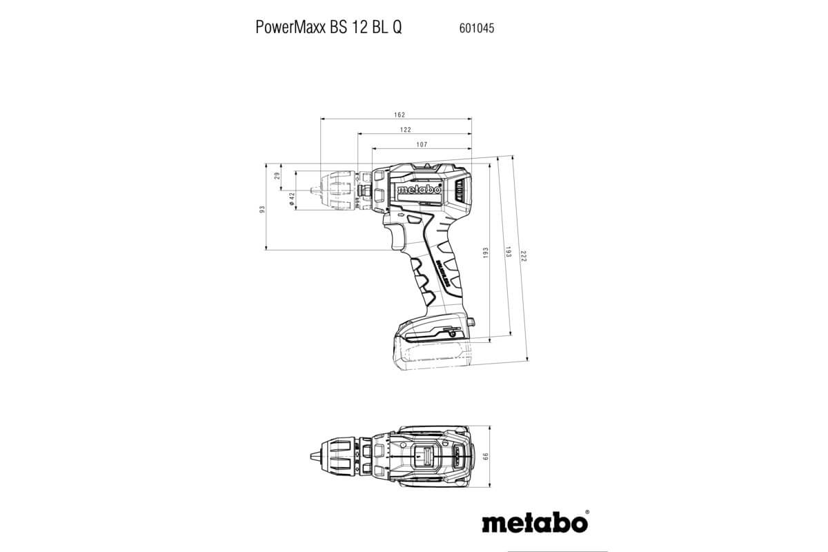 Акумуляторний дриль-шуруповерт Metabo PowerMaxx BS 12 BL Q Картонна коробка (601045850)