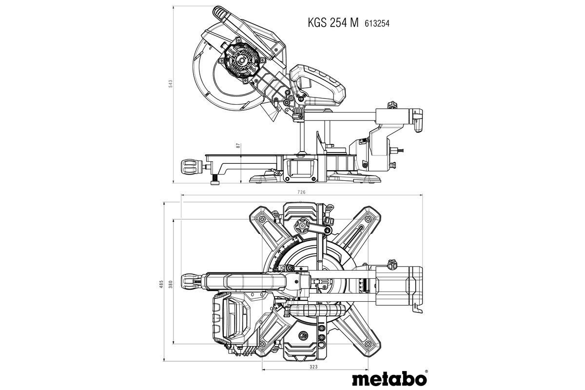 Торцювальна пила Metabo KGS 254 M (613254000)