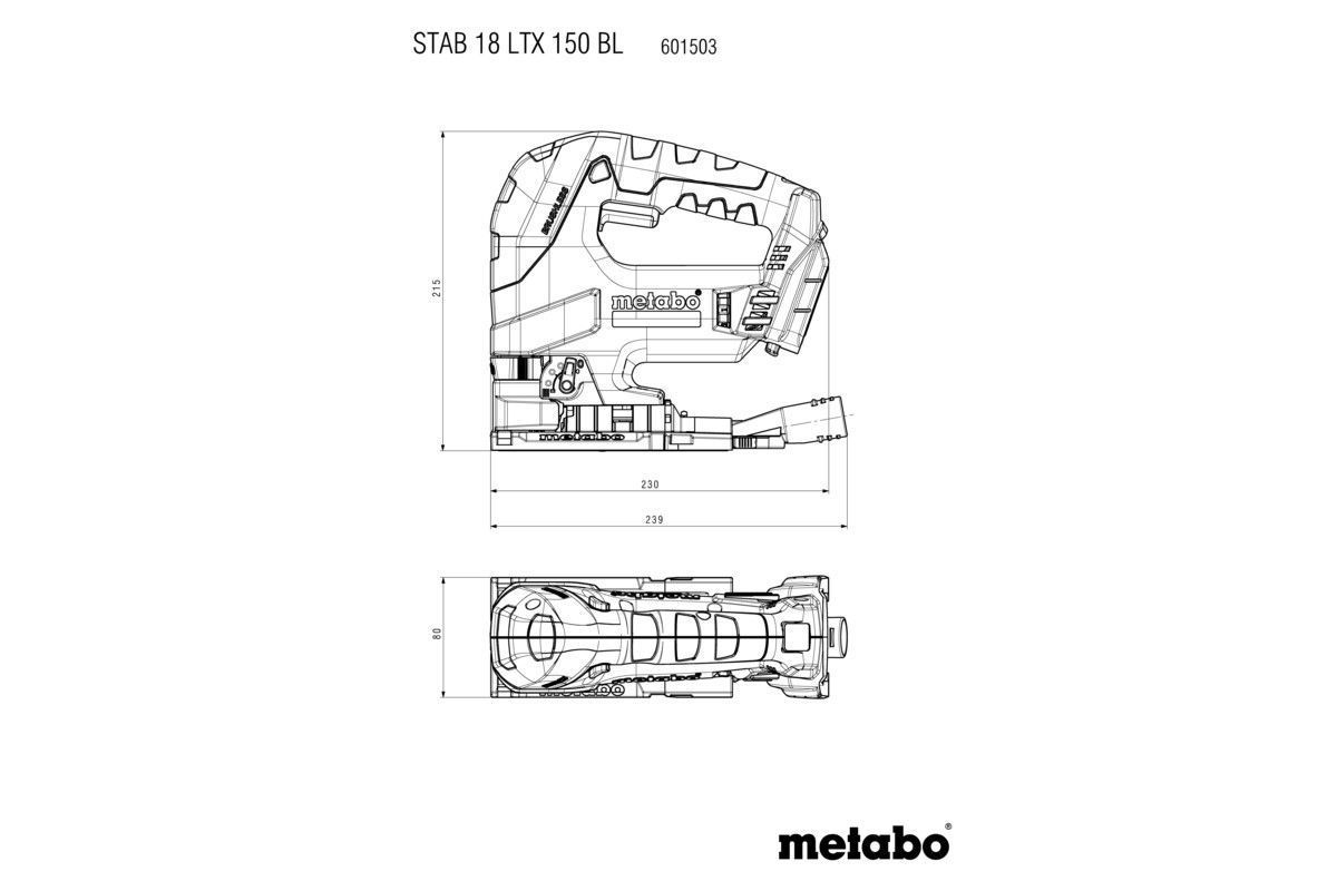 Акумуляторний лобзик Metabo STAB 18 LTX 150 BL metaBOX 145 L (601503840)