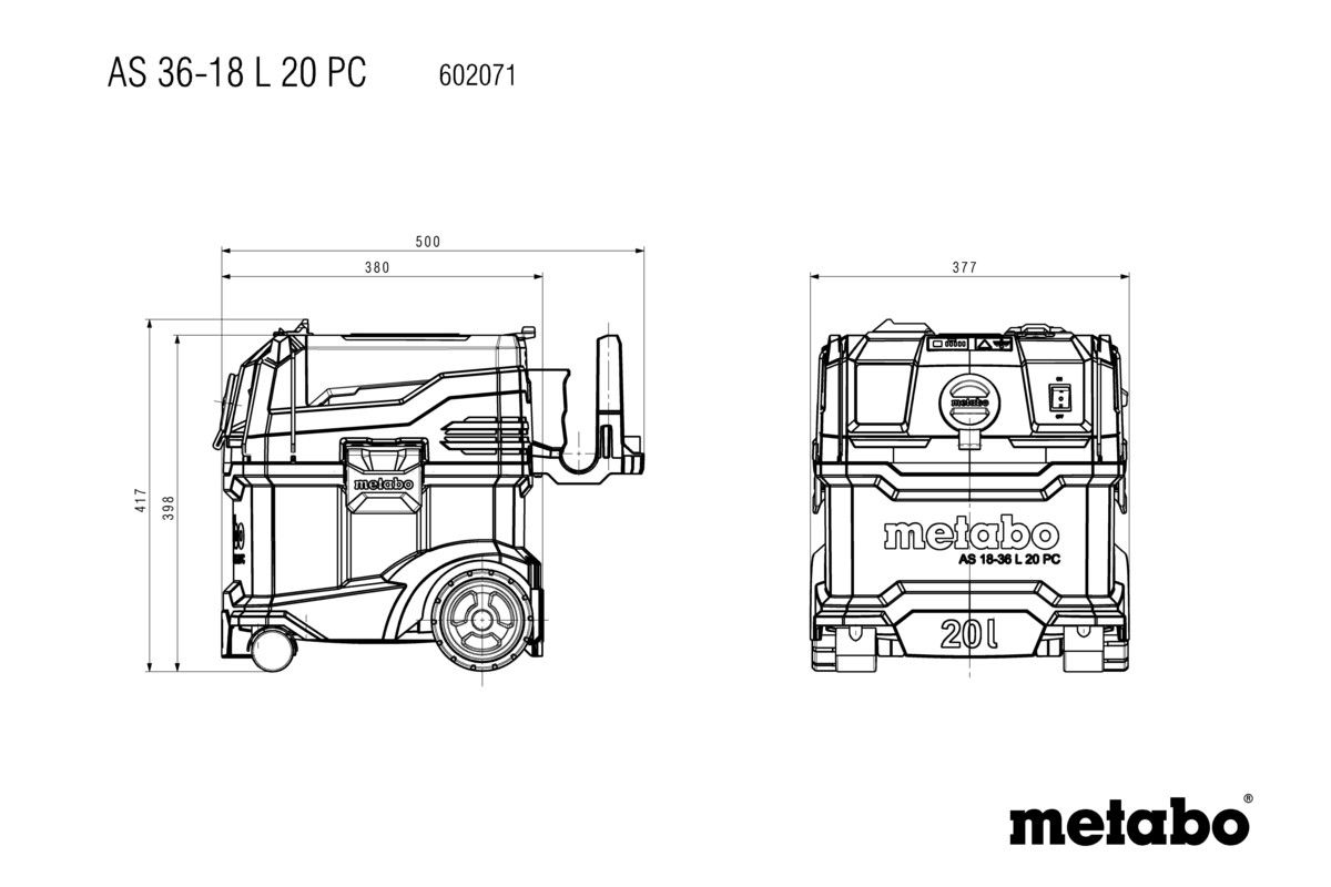 Акумуляторний пилосос Metabo AS 36-18 L 20 PC (602071850)