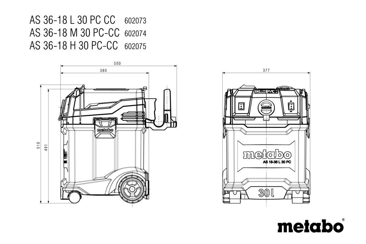 Акумуляторний пилосос Metabo AS 36-18 L 30 PC-CC (602073850)