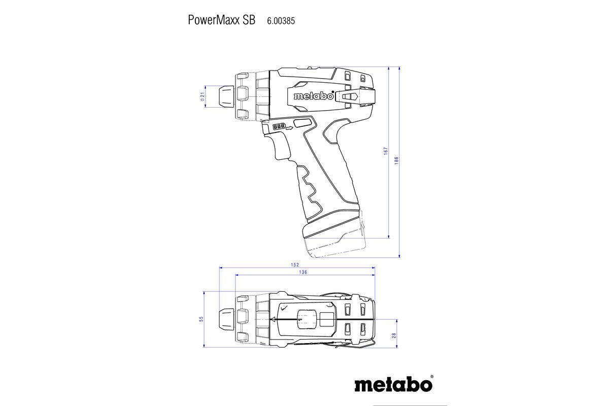 Акумуляторний ударний дриль Metabo PowerMaxx SB Basic Set (600385710)