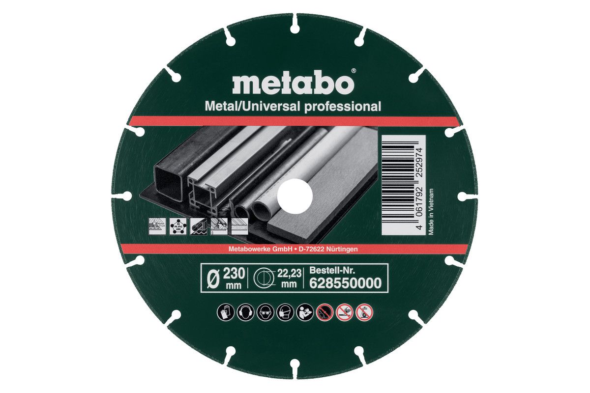 Алмазний відрізний диск Metabo Metal/Universal Professional, 230 мм (628550000)
