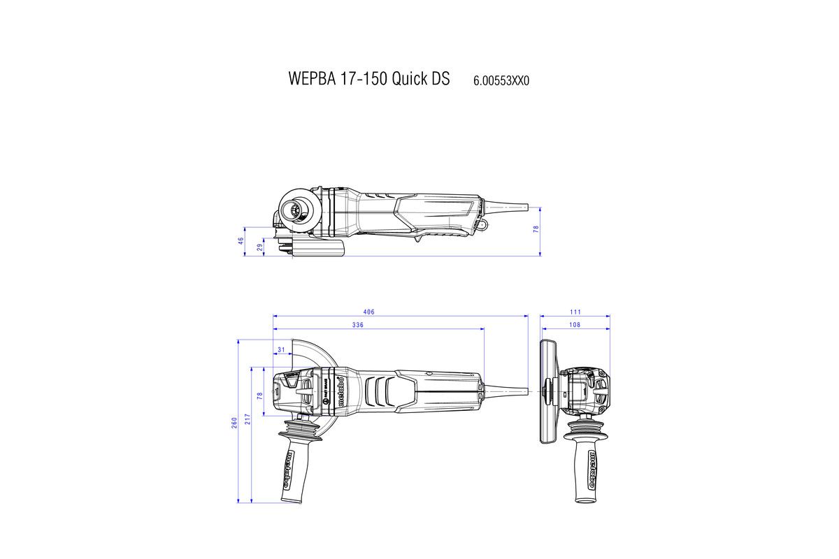 Болгарка Metabo WEPBA 19-150 Q DS M-Brush (613117000)
